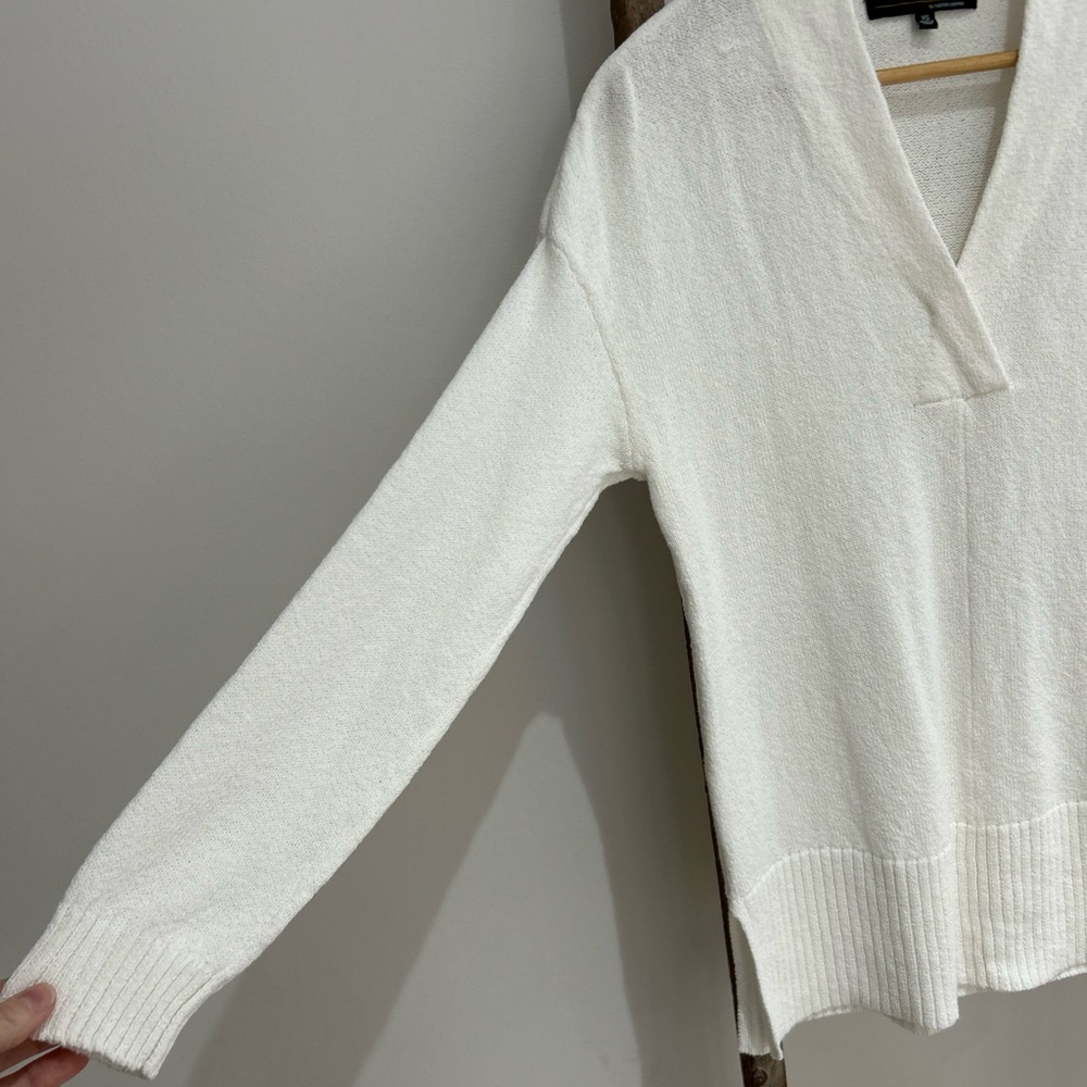 Liv by Habitat Clothes White V-Neck Pullover Sweater Long Sleeve Women’s Size XS - Picture 4 of 8